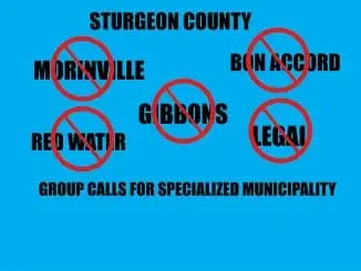 A photo showcasing which towns would join sturgeon. Including Bon Accord